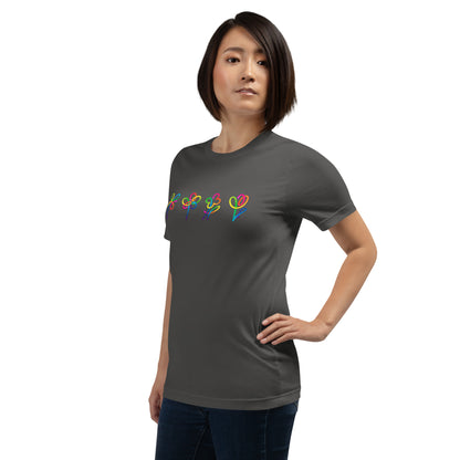 Elyx Artistic Rainbow Doodles Floral Tee - Positive Energy Woman Graphic T-Shirt