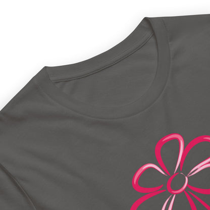 Fuchsia Flower Line Art Graphic Tee - Premium Cotton T-Shirt