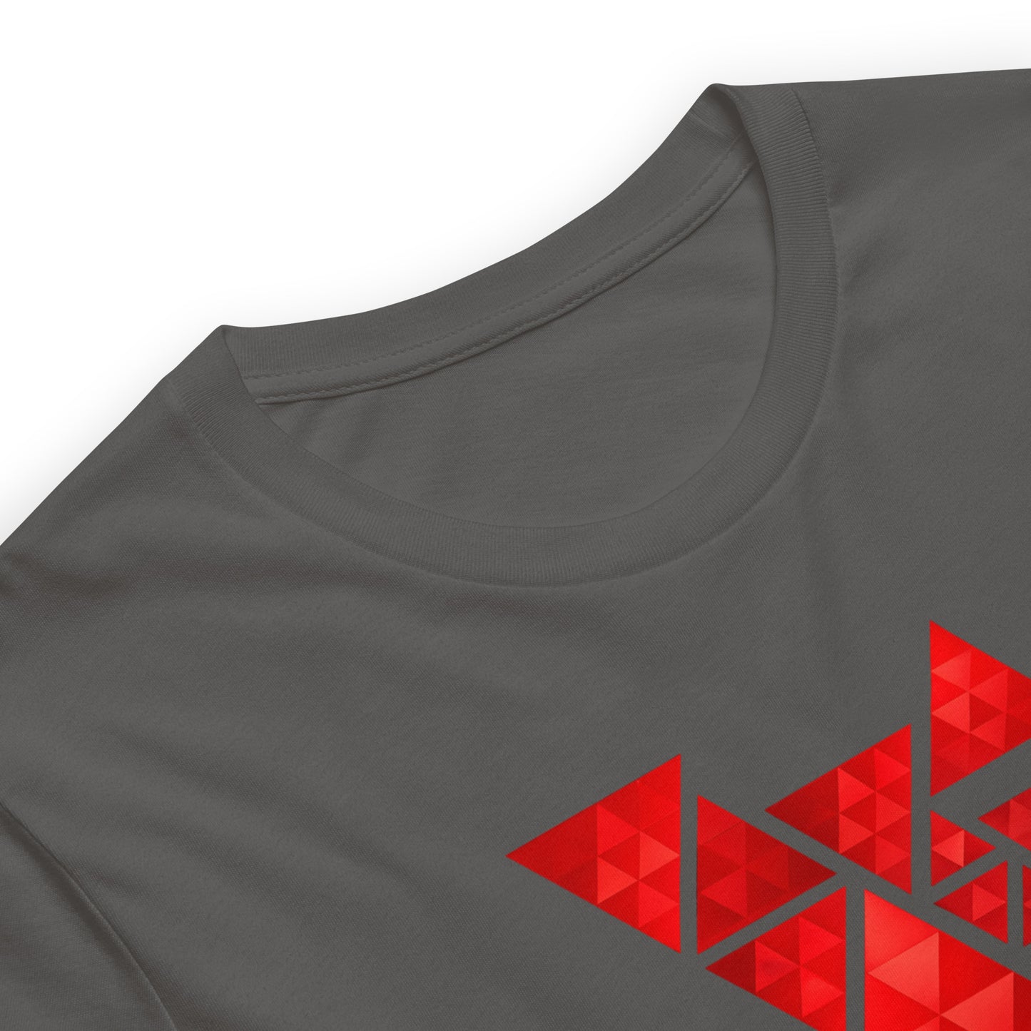 Geometric Red Triangles Graphic Tee - Abstract Mosaic Art T-Shirt