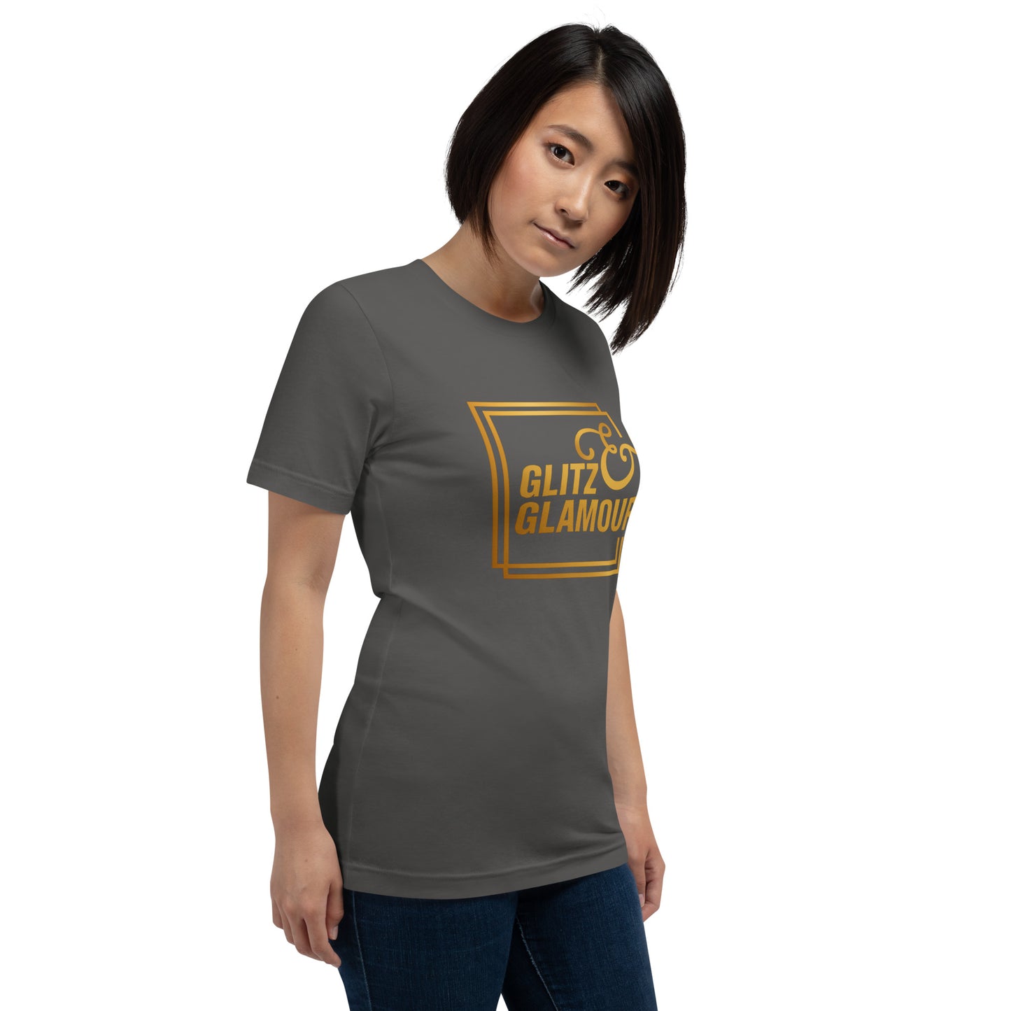 Elyx "Glitz & Glamour" Gold Minimalist Aesthetic Women Graphic Tee