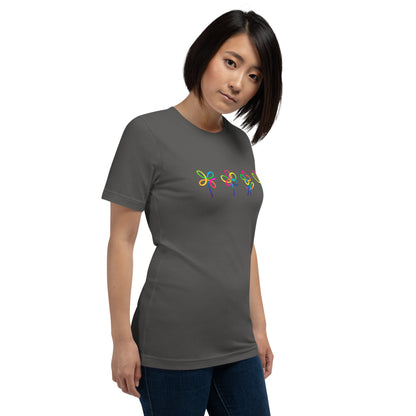 Elyx Artistic Rainbow Doodles Floral Tee - Positive Energy Woman Graphic T-Shirt