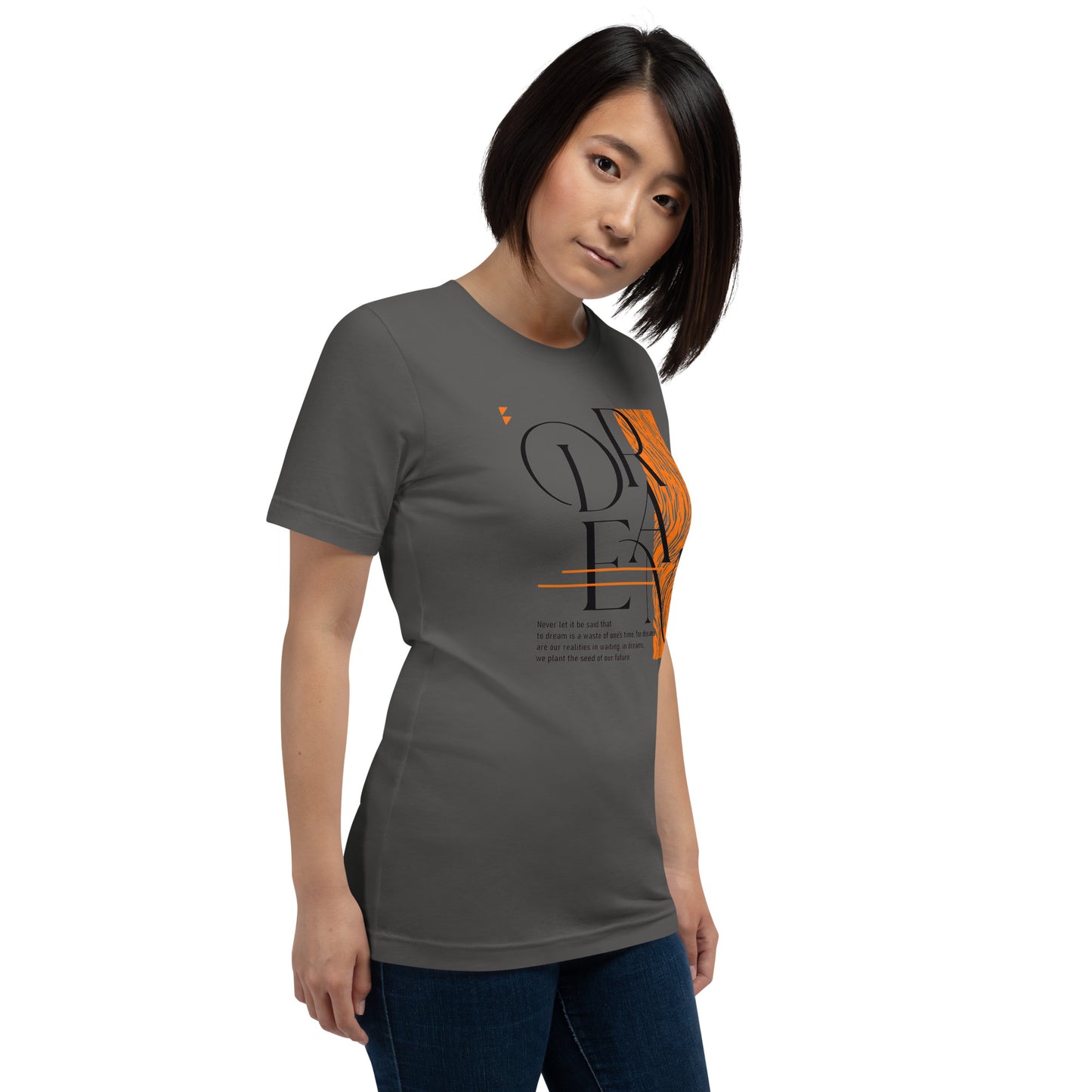 Dream Avant-Garde Typographic Tee - Abstract Minimalist Women's Streetwear T-Shirt