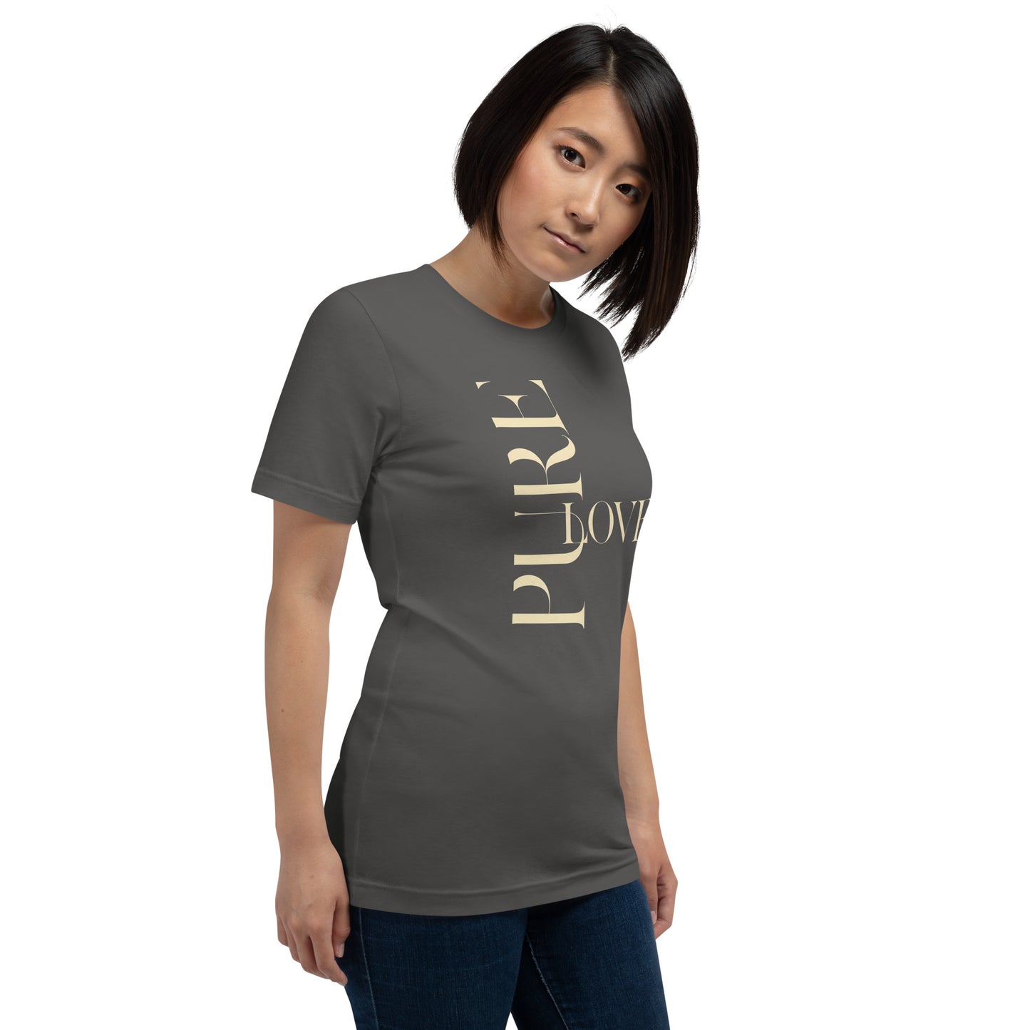"Pure Love" Modern Typography Shirt – Premium Aesthetic Graphic Tee