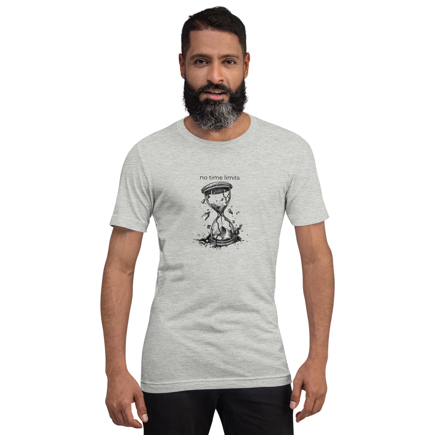 No Time Limits Hourglass Graphic Tee - Surrealist Minimalist Art T-Shirt