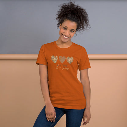 Leopard Heart Graphic Tee - Enjoy Life Everyday Aesthetic Boho T-Shirt - Cozy  Top