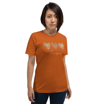 Leopard Heart Graphic Tee - Enjoy Life Everyday Aesthetic Boho T-Shirt - Cozy  Top