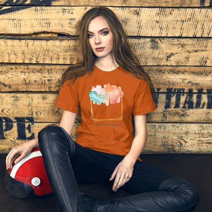Luxe Abstract Marble Print Tee with Inspirational Quote | Elegant Boho-Chic Top