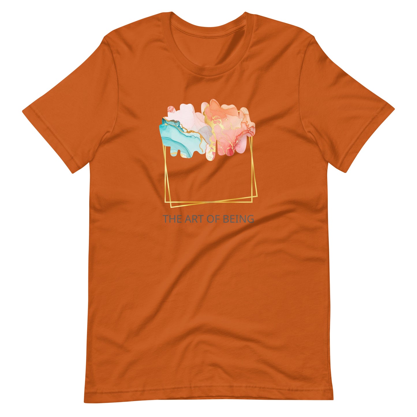 Luxe Abstract Marble Print Tee with Inspirational Quote | Elegant Boho-Chic Top