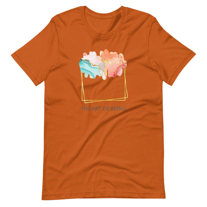 Luxe Abstract Marble Print Tee with Inspirational Quote | Elegant Boho-Chic Top