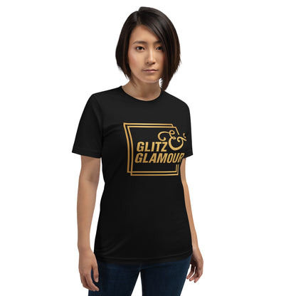 Elyx "Glitz & Glamour" Gold Minimalist Aesthetic Women Graphic Tee