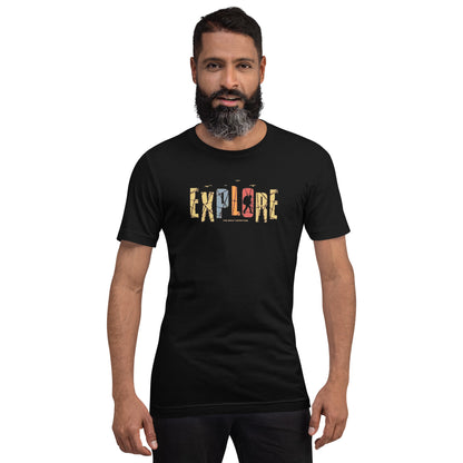 Explore The Great Adventure Graphic Tee - Retro Boho Nature & Hiking T-Shirt