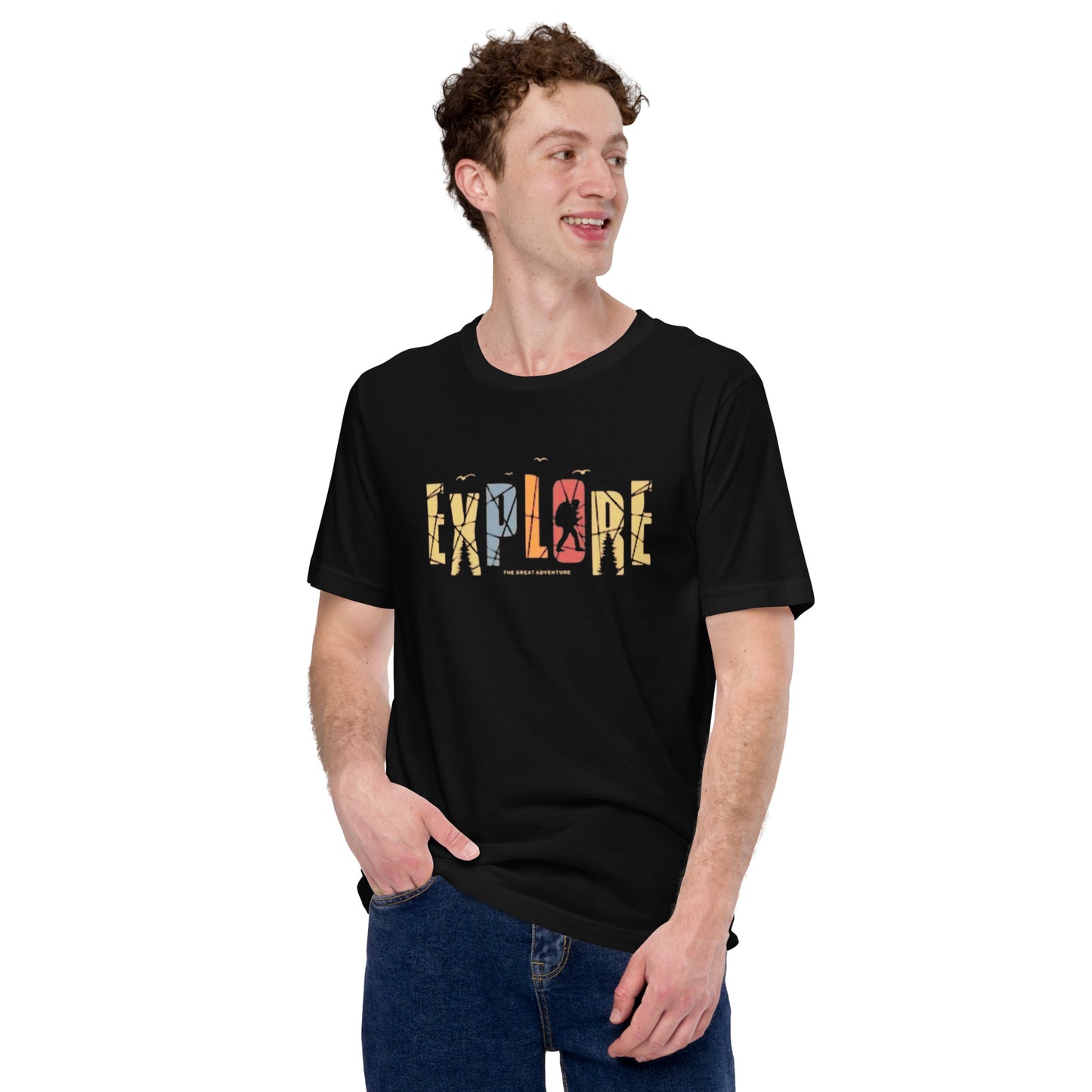 Explore The Great Adventure Graphic Tee - Retro Boho Nature & Hiking T-Shirt