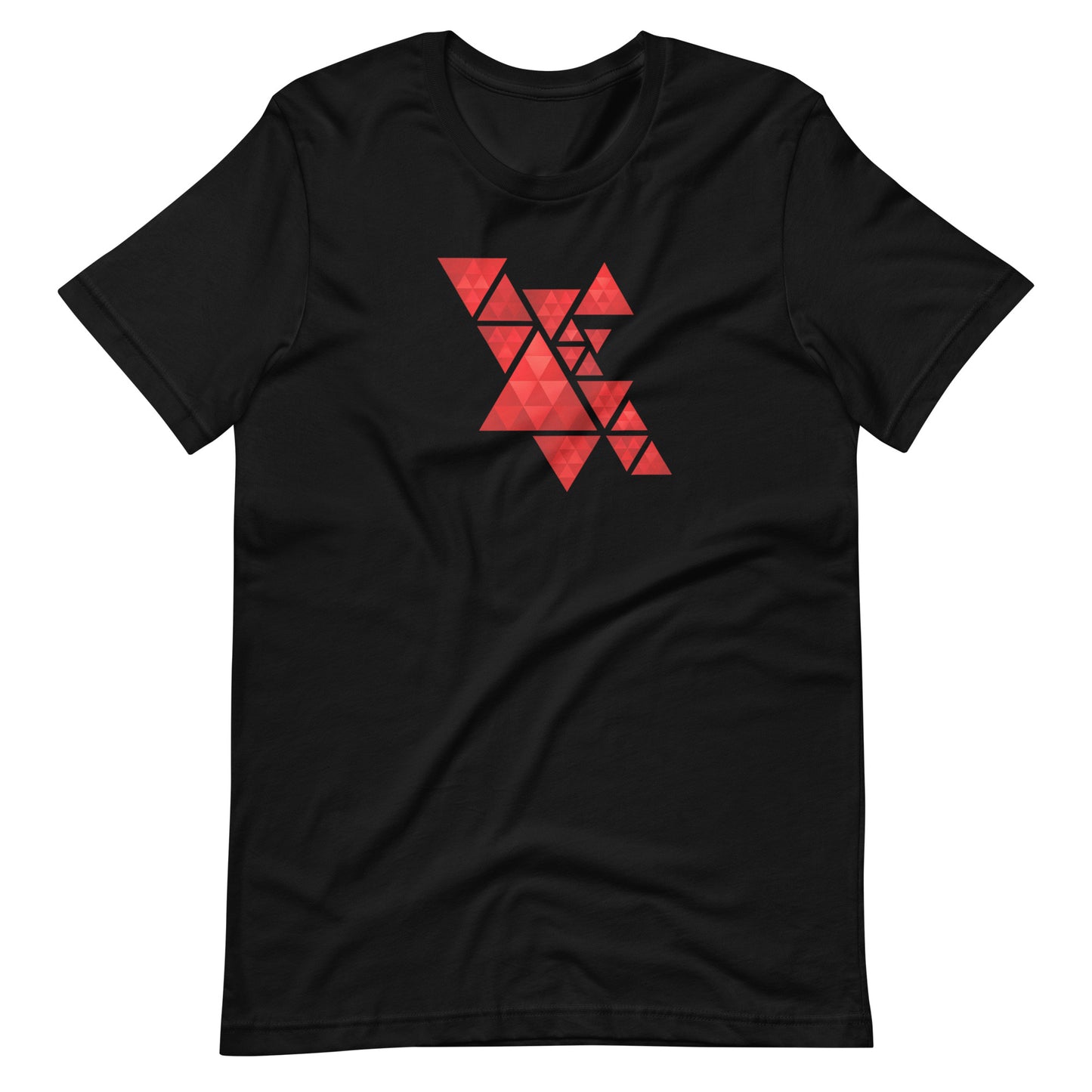 Geometric Red Triangles Graphic Tee - Abstract Mosaic Art T-Shirt