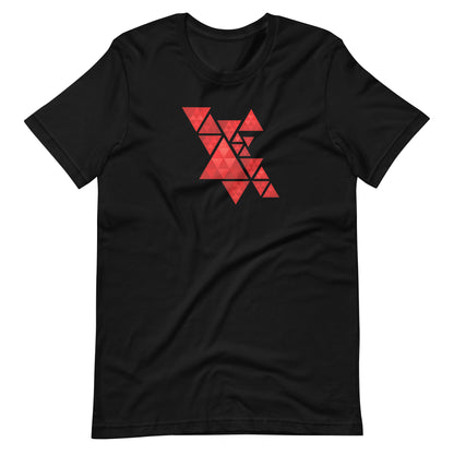 Geometric Red Triangles Graphic Tee - Abstract Mosaic Art T-Shirt