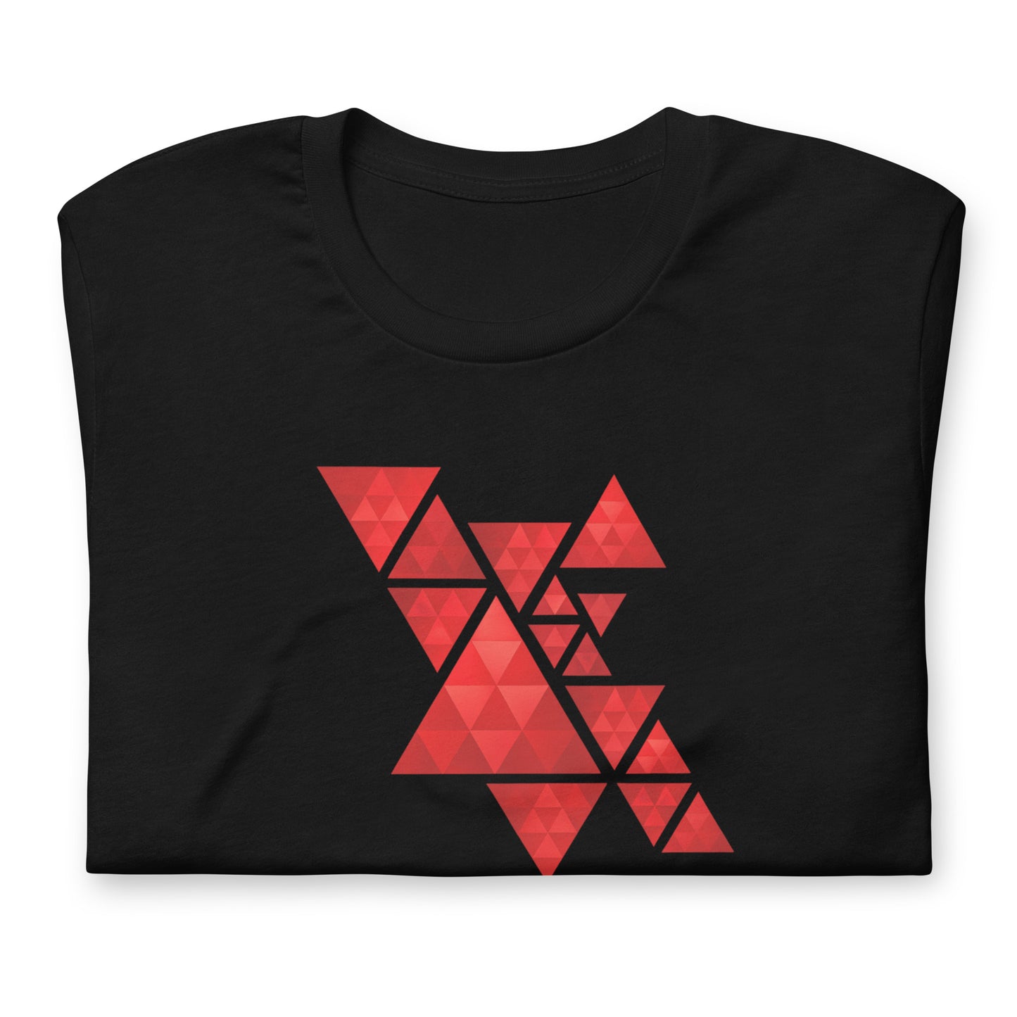 Geometric Red Triangles Graphic Tee - Abstract Mosaic Art T-Shirt