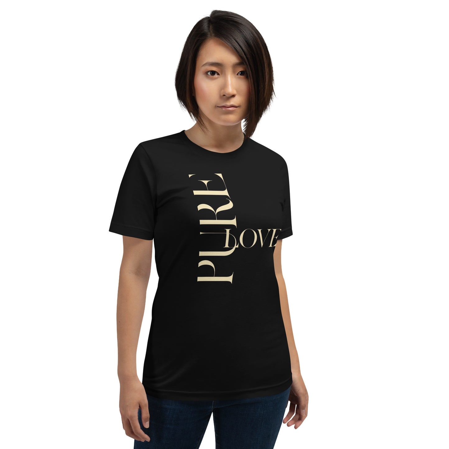 "Pure Love" Modern Typography Shirt – Premium Aesthetic Graphic Tee