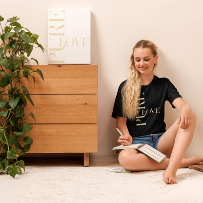 "Pure Love" Modern Typography Shirt – Premium Aesthetic Graphic Tee