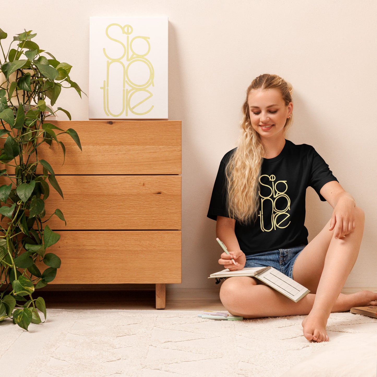 The Signature Tee - Minimalist Typographic Luxury Graphic T-Shirt