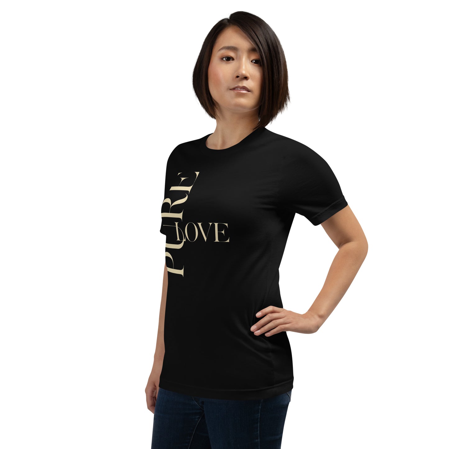 "Pure Love" Modern Typography Shirt – Premium Aesthetic Graphic Tee