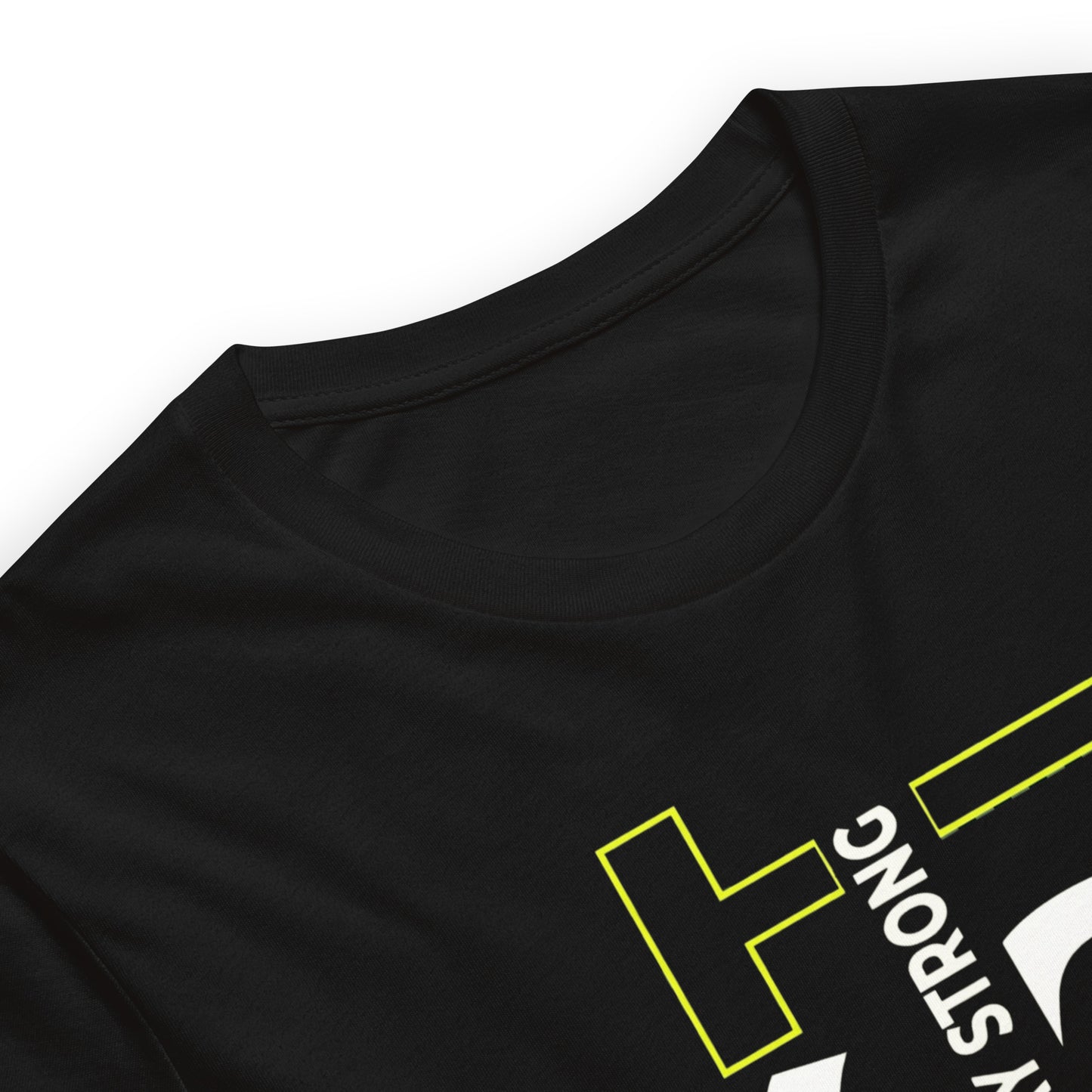 Stay Strong Vertical Typographic Tee - Modern Minimalist Urban Streetwear T-Shirt