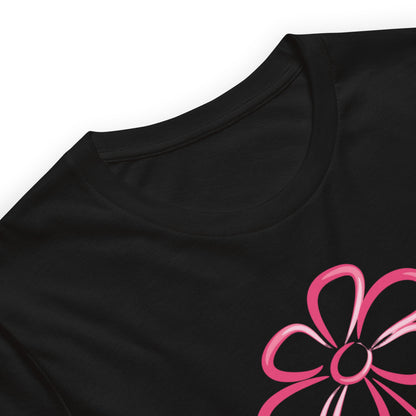 Fuchsia Flower Line Art Graphic Tee - Premium Cotton T-Shirt