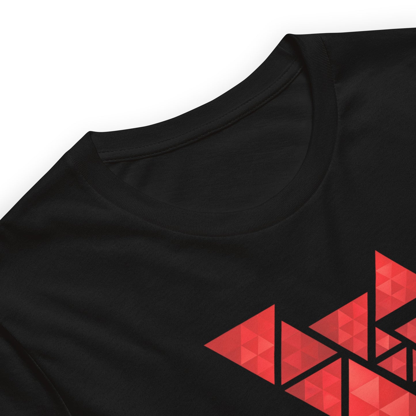 Geometric Red Triangles Graphic Tee - Abstract Mosaic Art T-Shirt