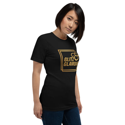 Elyx "Glitz & Glamour" Gold Minimalist Aesthetic Women Graphic Tee