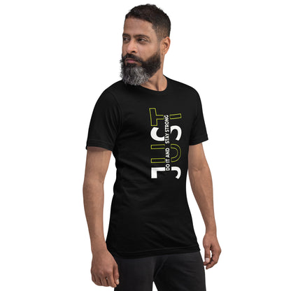 Stay Strong Vertical Typographic Tee - Modern Minimalist Urban Streetwear T-Shirt