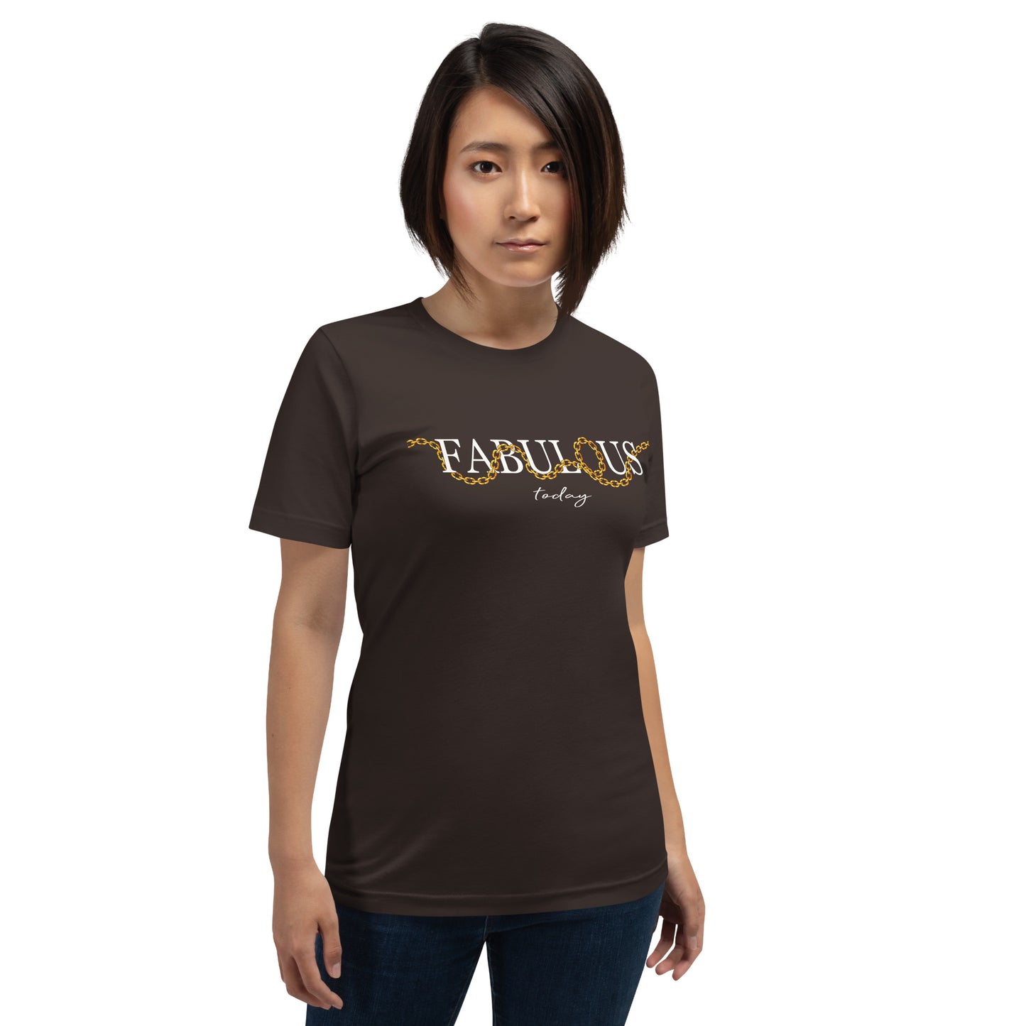 Elyx "Fabulous Today" Golden Chain Graphic Tee - Premium Soft Cotton T-Shirt for Women