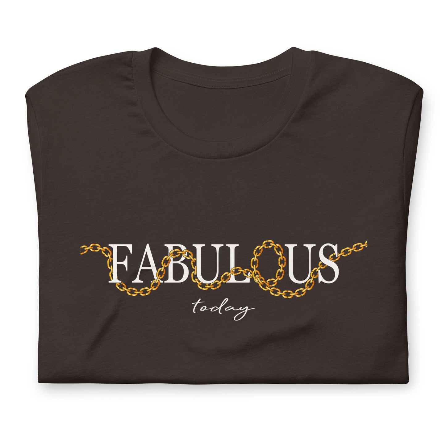 Elyx "Fabulous Today" Golden Chain Graphic Tee - Premium Soft Cotton T-Shirt for Women