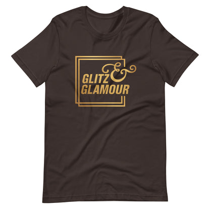 Elyx "Glitz & Glamour" Gold Minimalist Aesthetic Women Graphic Tee