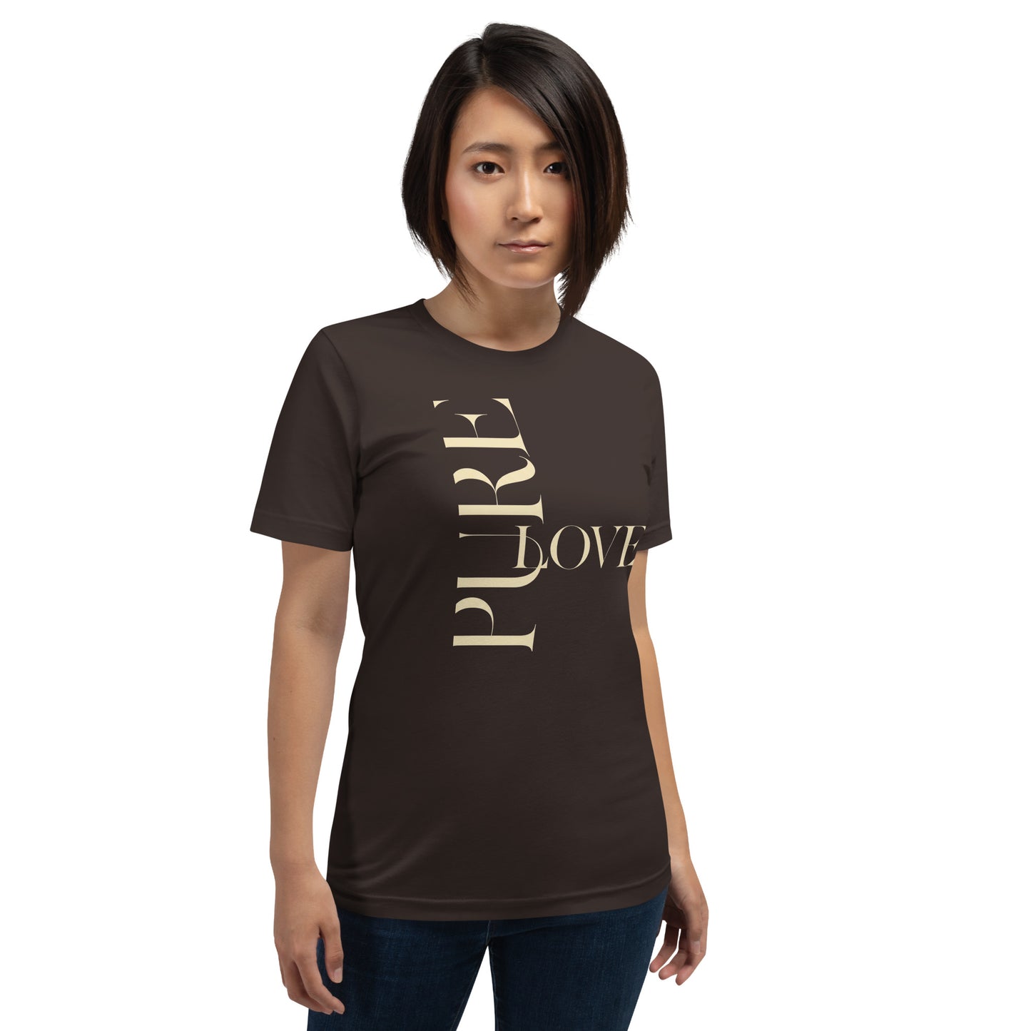 "Pure Love" Modern Typography Shirt – Premium Aesthetic Graphic Tee