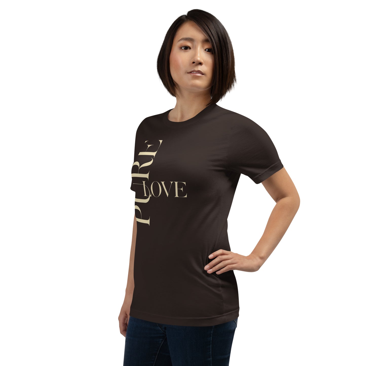 "Pure Love" Modern Typography Shirt – Premium Aesthetic Graphic Tee