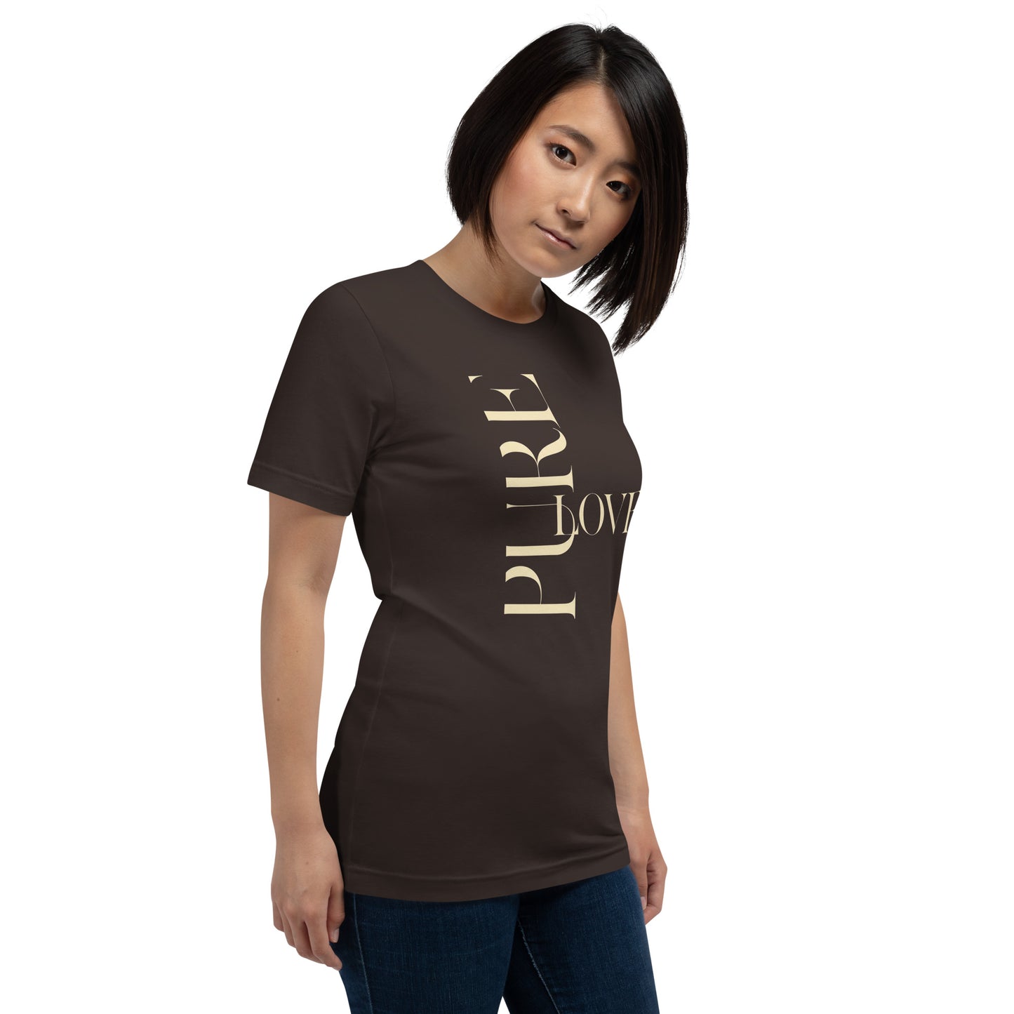 "Pure Love" Modern Typography Shirt – Premium Aesthetic Graphic Tee