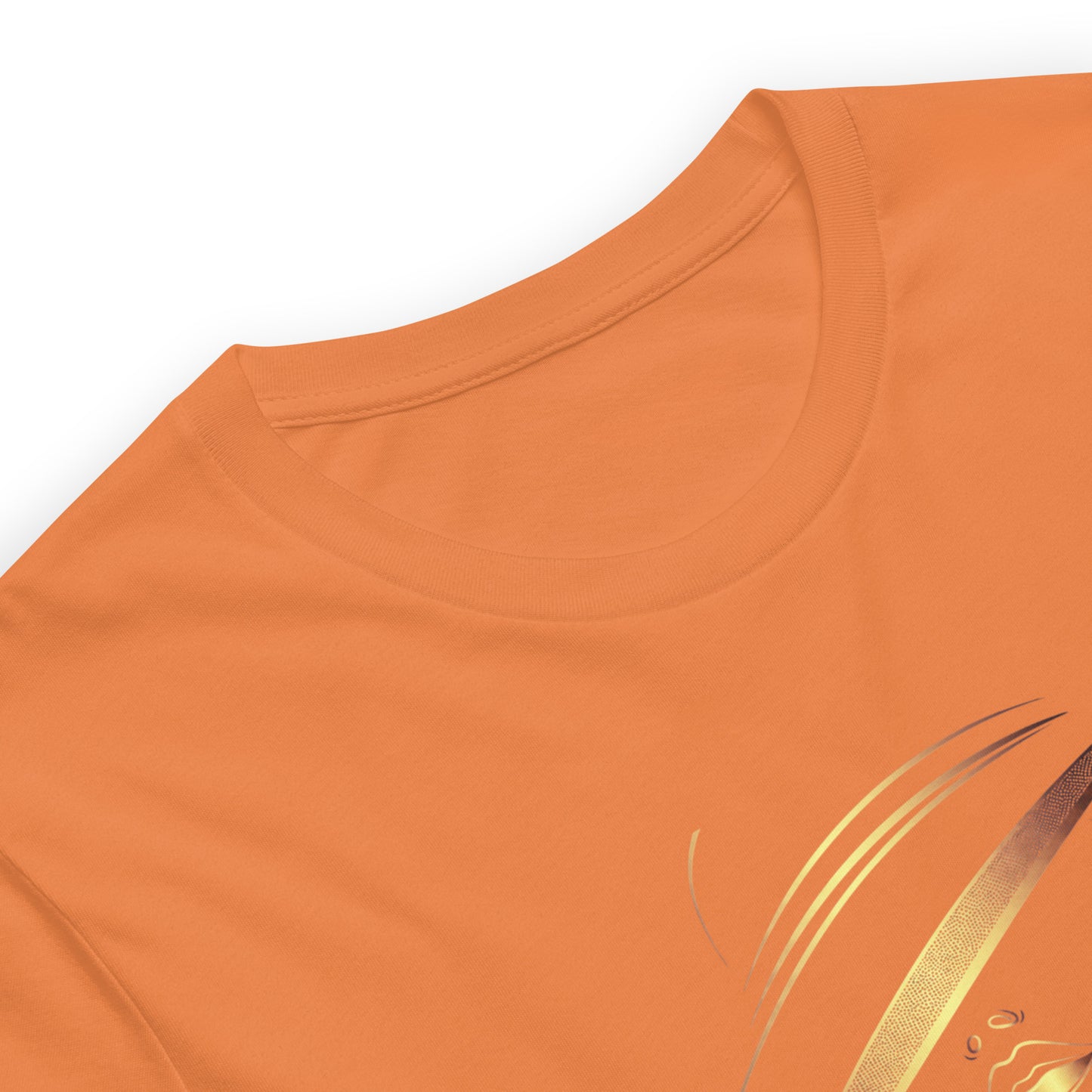 Minimalist Gold Line Art Elegant Woman T-Shirt - Mysterious Lady in Hat Graphic Tee