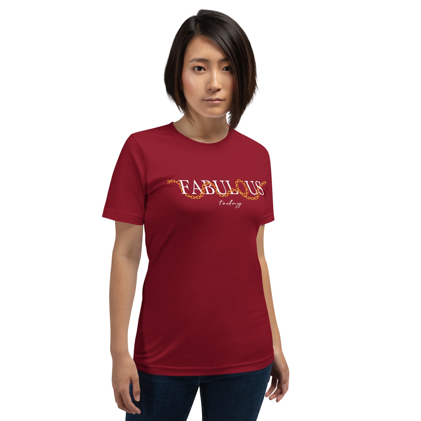 Elyx "Fabulous Today" Golden Chain Graphic Tee - Premium Soft Cotton T-Shirt for Women