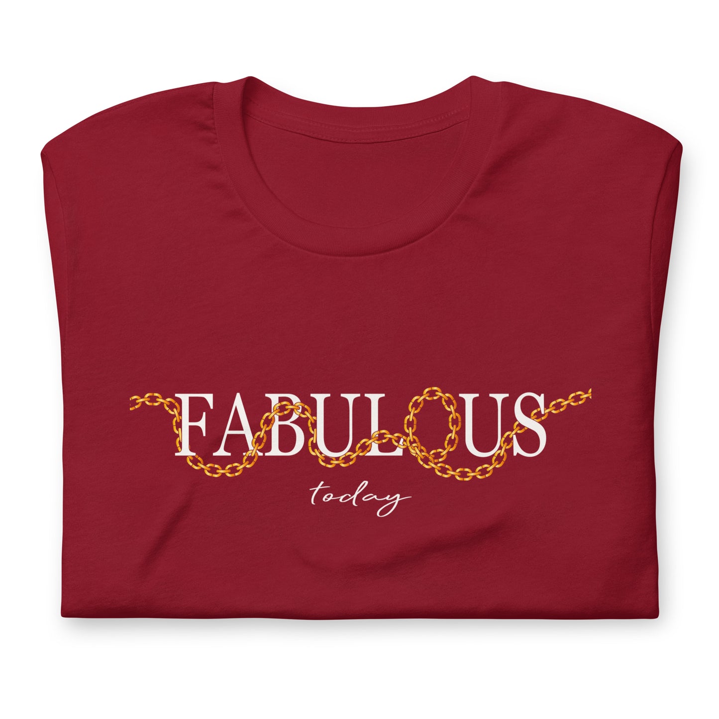 Elyx "Fabulous Today" Golden Chain Graphic Tee - Premium Soft Cotton T-Shirt for Women