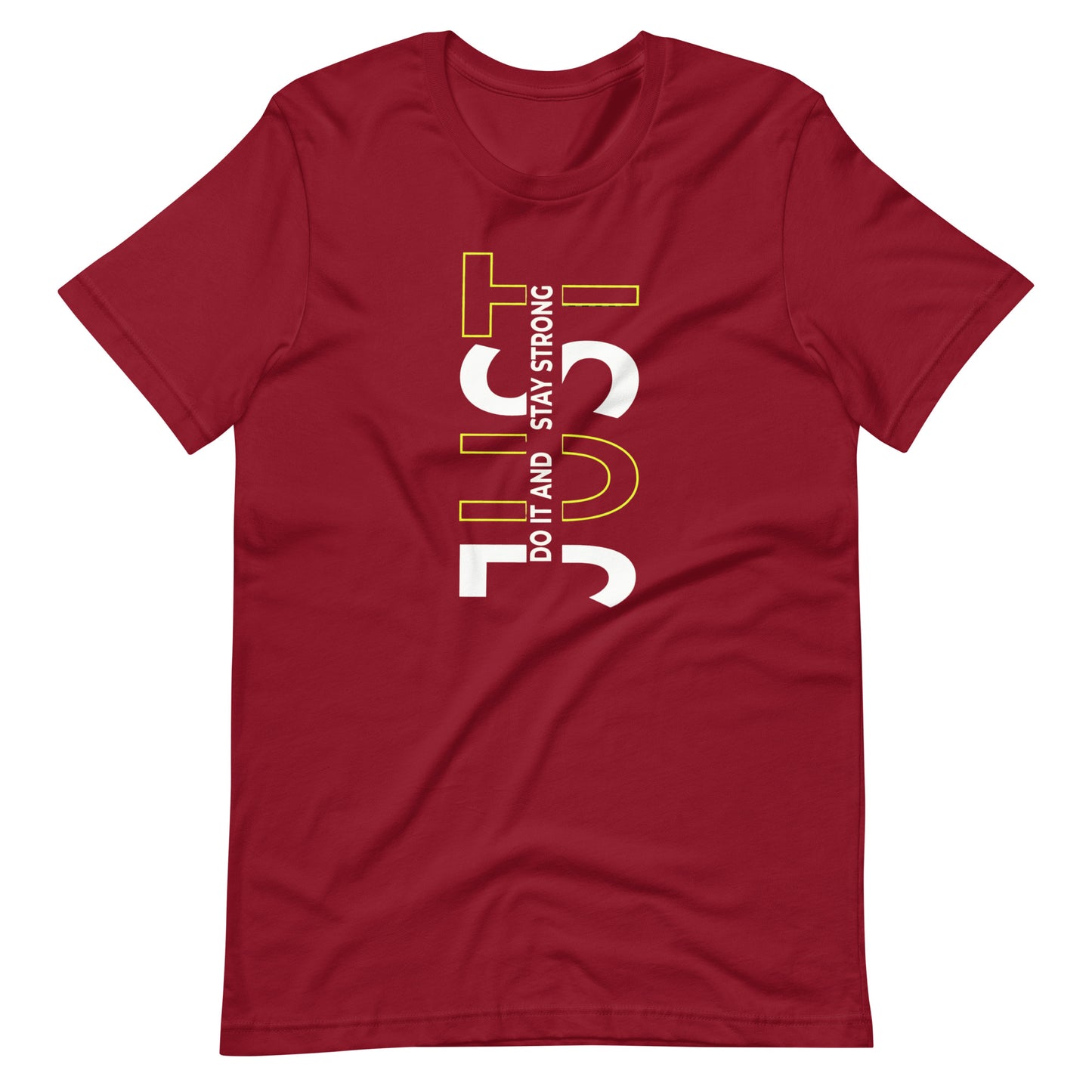 Stay Strong Vertical Typographic Tee - Modern Minimalist Urban Streetwear T-Shirt