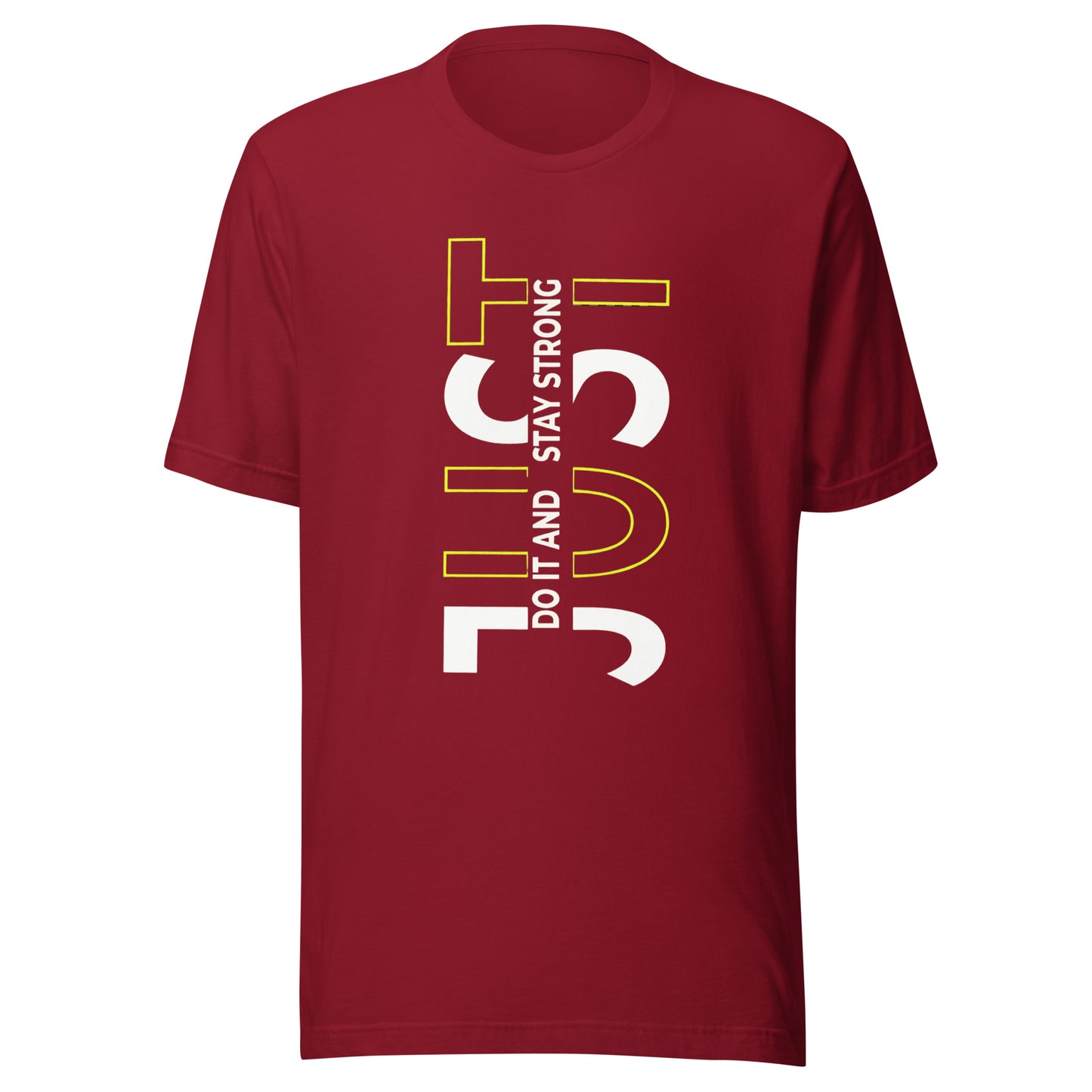 Stay Strong Vertical Typographic Tee - Modern Minimalist Urban Streetwear T-Shirt