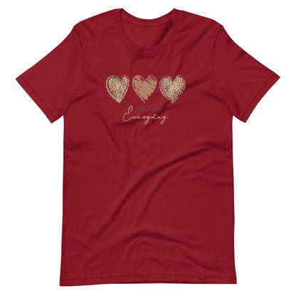 Leopard Heart Graphic Tee - Enjoy Life Everyday Aesthetic Boho T-Shirt - Cozy  Top