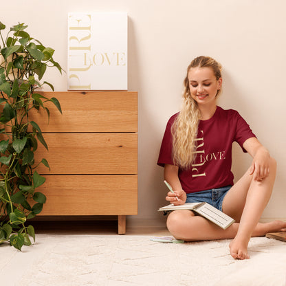 "Pure Love" Modern Typography Shirt – Premium Aesthetic Graphic Tee