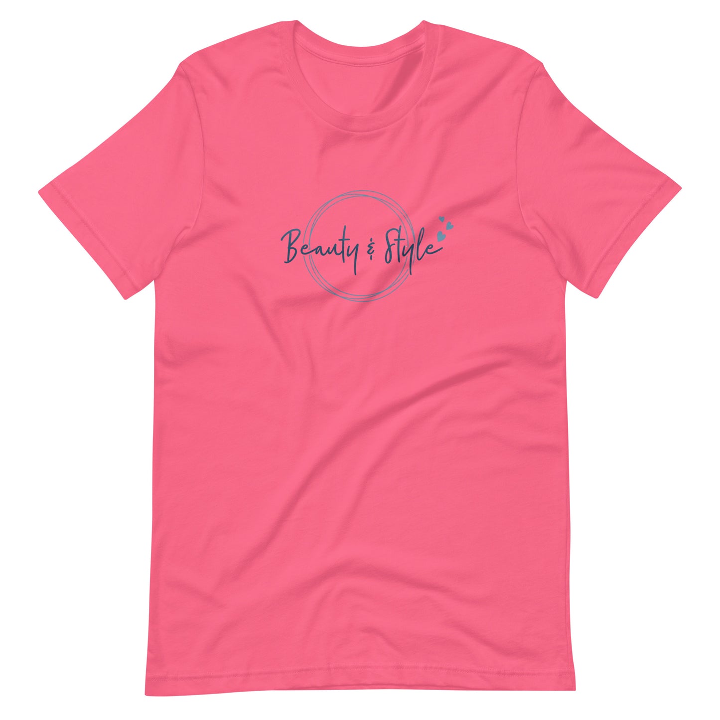 Elyx "Beauty & Style" Elegant Graphic Tee - Minimalist Script Design for Women