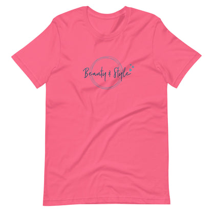 Elyx "Beauty & Style" Elegant Graphic Tee - Minimalist Script Design for Women