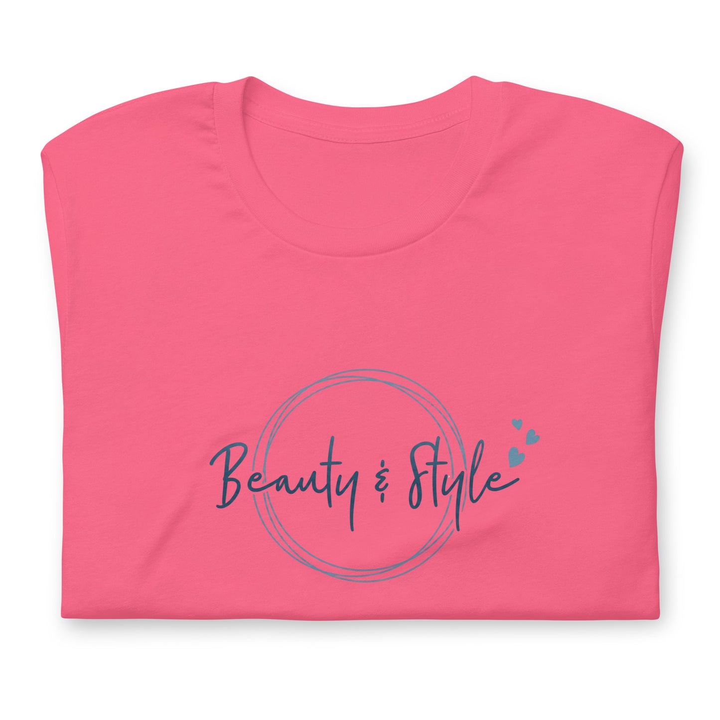 Elyx "Beauty & Style" Elegant Graphic Tee - Minimalist Script Design for Women