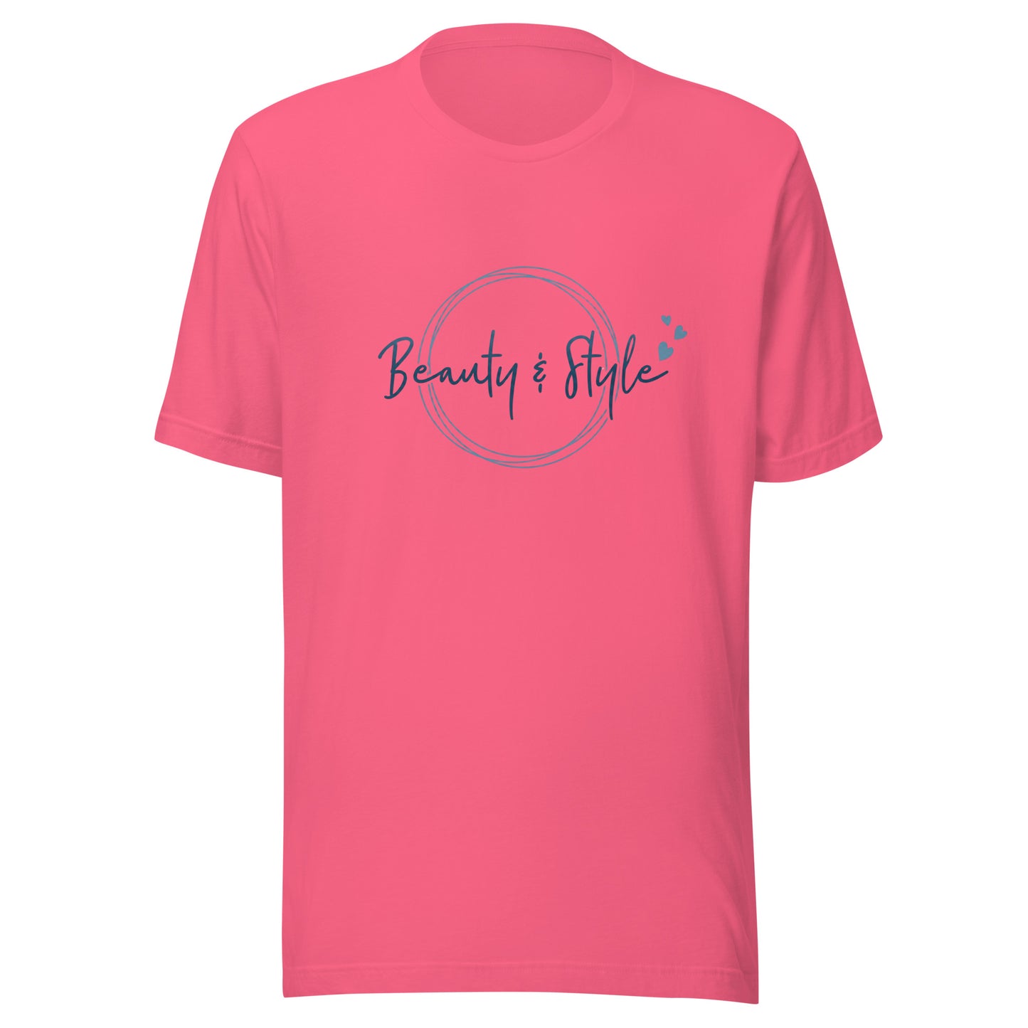Elyx "Beauty & Style" Elegant Graphic Tee - Minimalist Script Design for Women