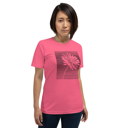 Elyx Minimalist Daisy Line Art Woman Graphic Tee