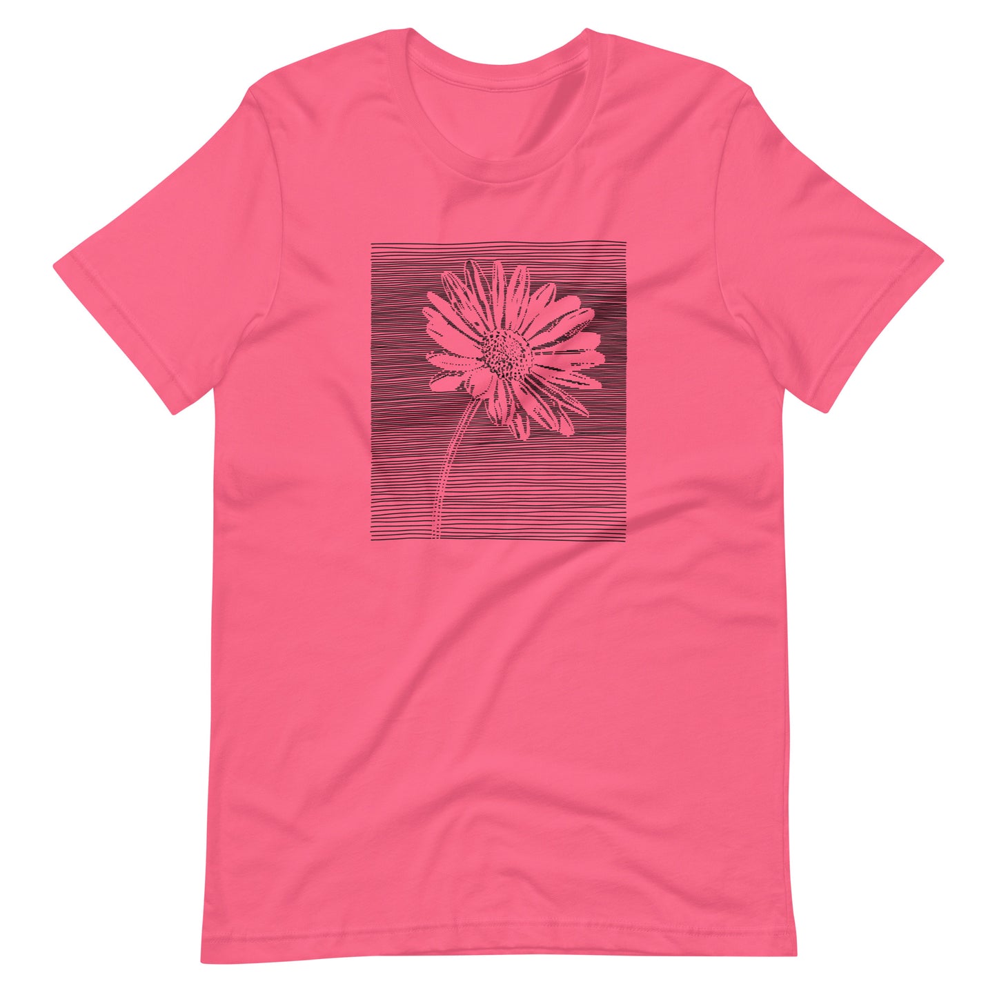 Elyx Minimalist Daisy Line Art Woman Graphic Tee