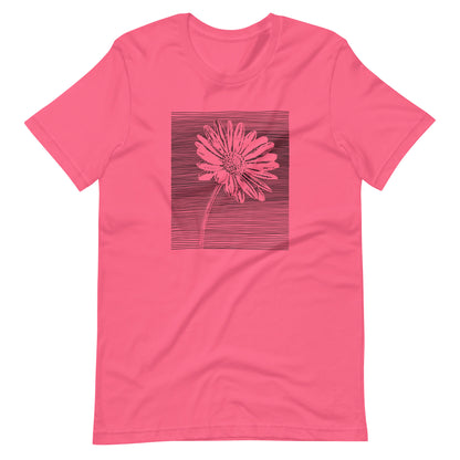 Elyx Minimalist Daisy Line Art Woman Graphic Tee