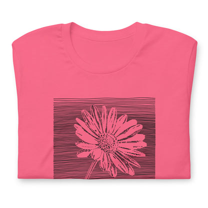 Elyx Minimalist Daisy Line Art Woman Graphic Tee