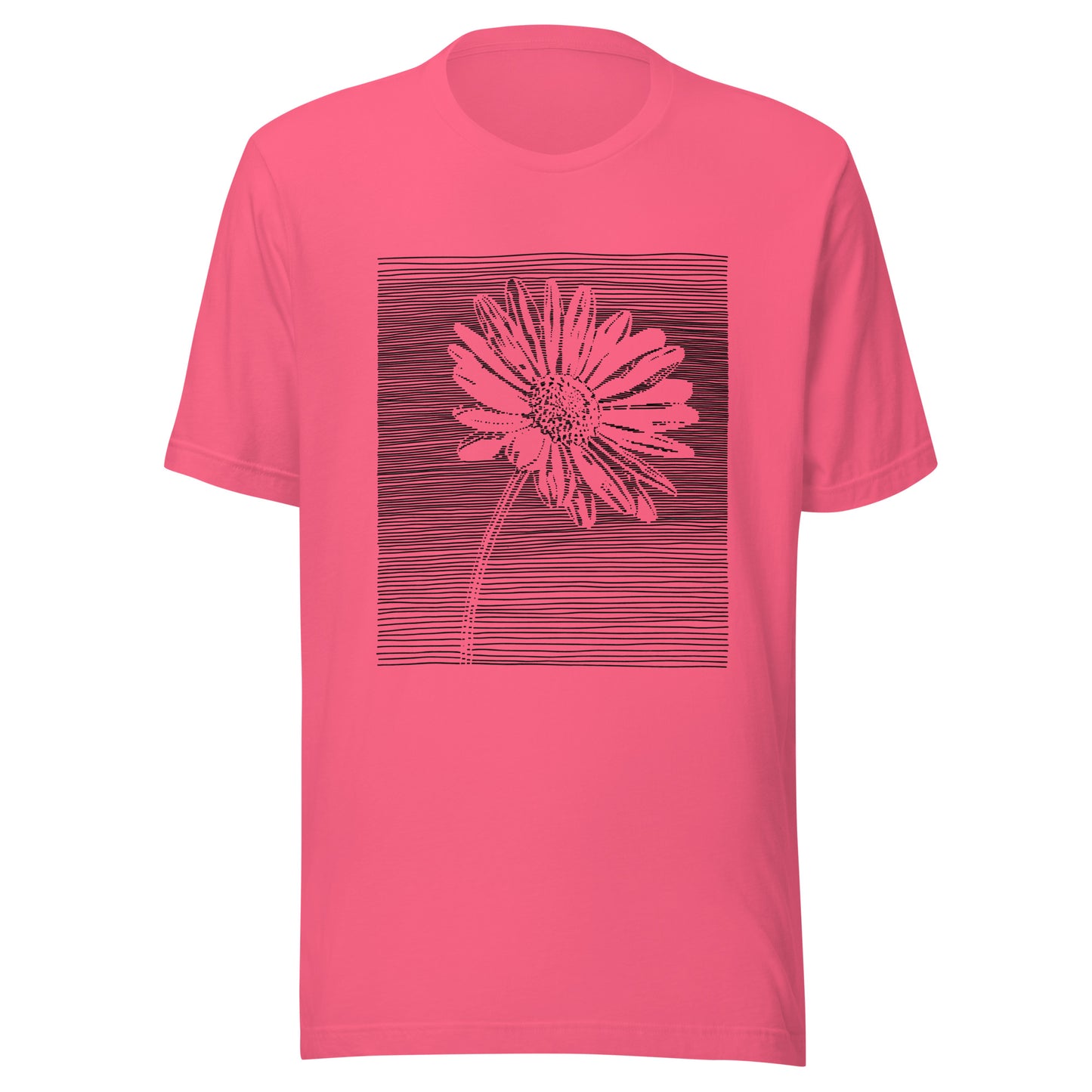 Elyx Minimalist Daisy Line Art Woman Graphic Tee